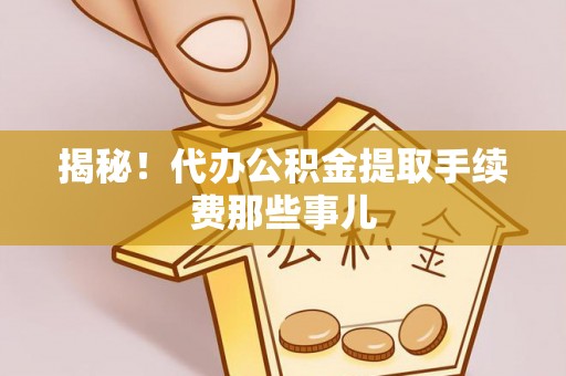 修文揭秘！代办公积金提取手续费那些事儿